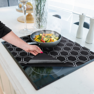 Mata Ochronna na Płytę Indukcyjną z Funkcją Gotowania-Czarna Plaster Miodu