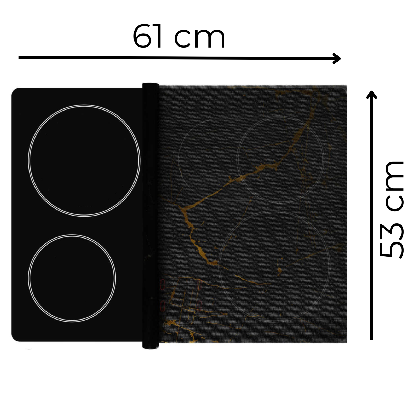 Mata Ochronna na Płytę Indukcyjną z Funkcją Gotowania-Czarna Transparentna Marmur - obrazek 7