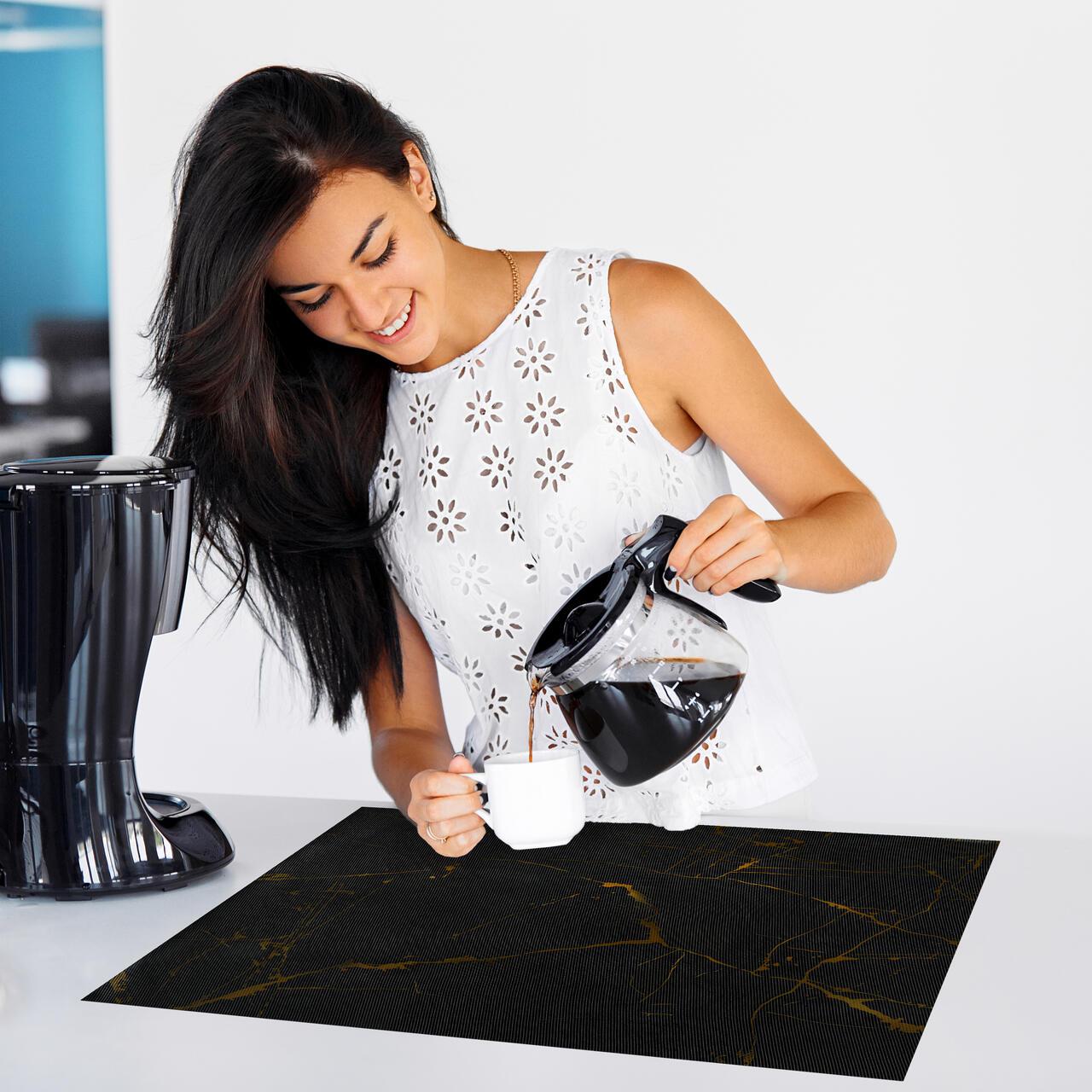 Mata Ochronna na Płytę Indukcyjną z Funkcją Gotowania-Czarna Transparentna Marmur - obrazek 12