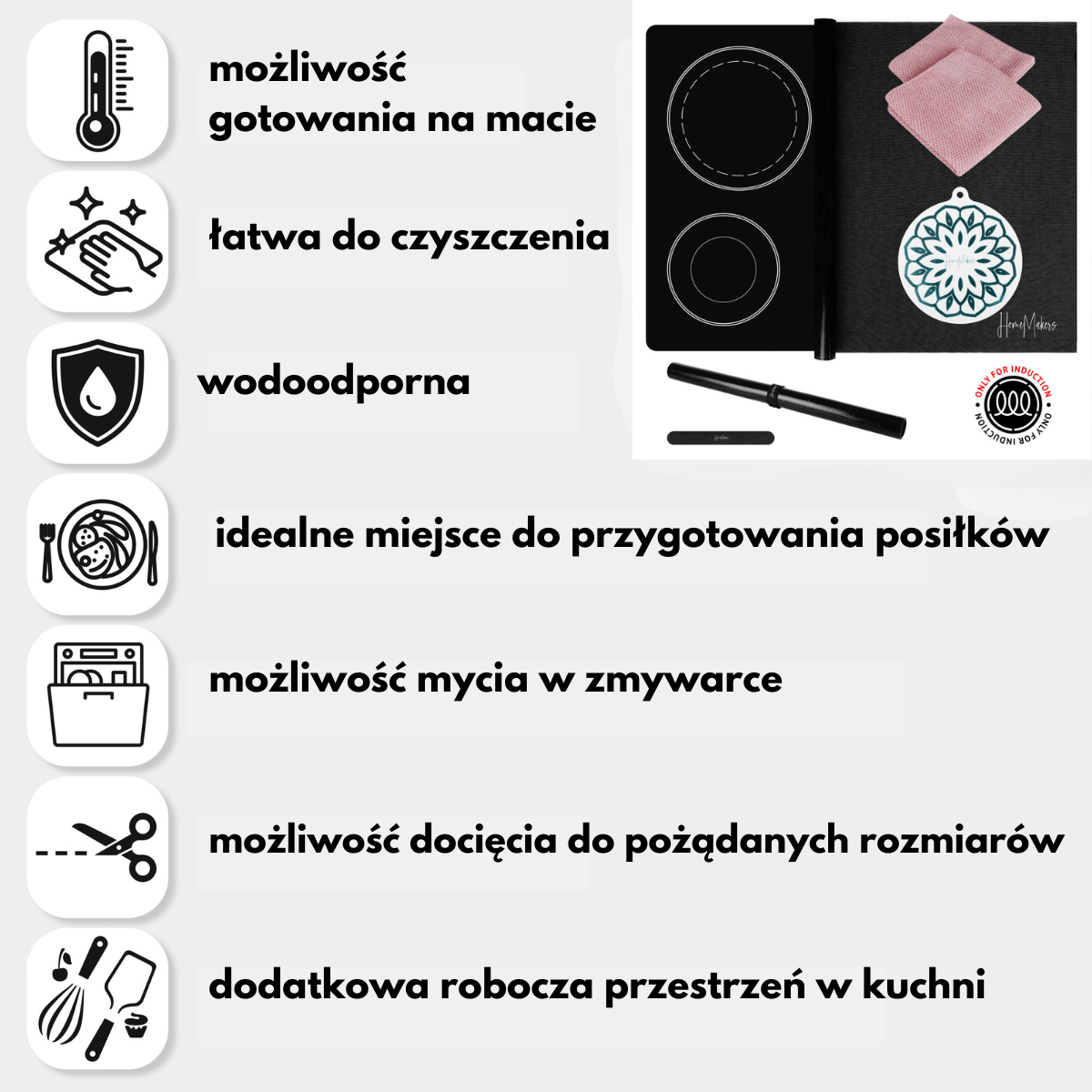 Mata Ochronna na Płytę Indukcyjną z Funkcją Gotowania-Zestaw - obrazek 7