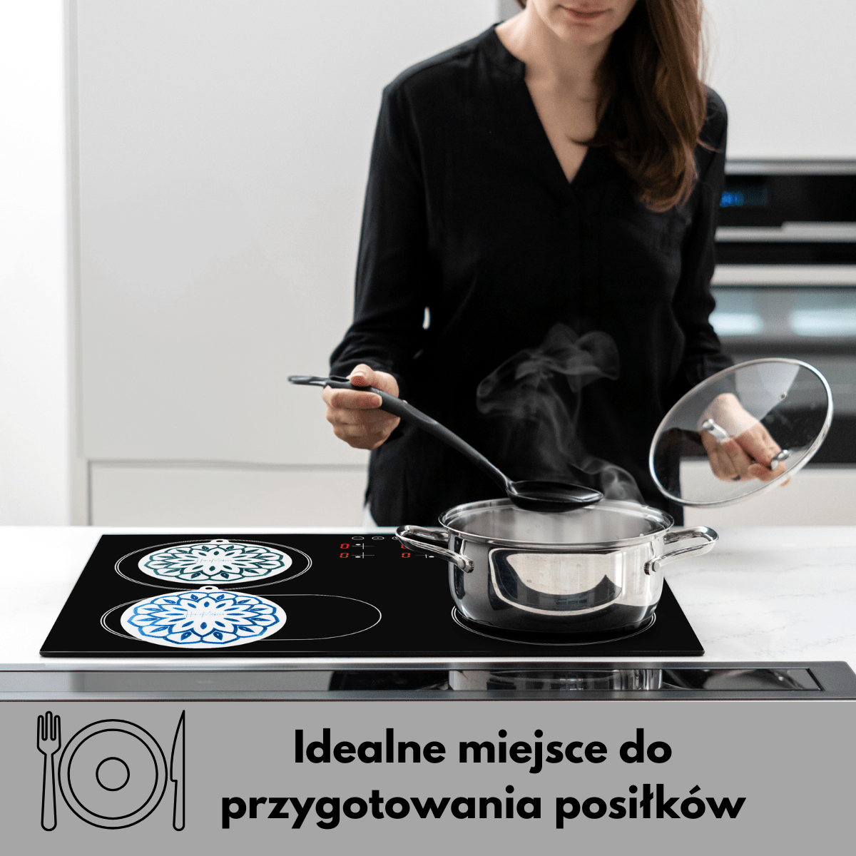Magiczna Okrągła Mata Ochronna na Płytę Indukcyjną z Funkcją Gotowania - 2 sztuki - obrazek 3