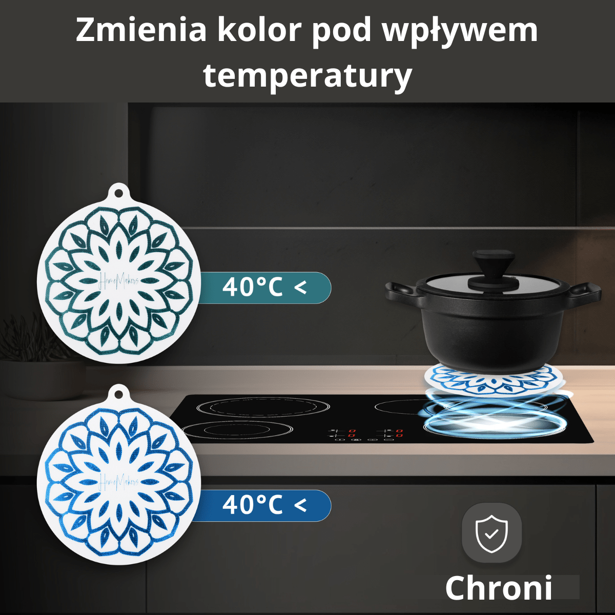 Magiczna Okrągła Mata Ochronna na Płytę Indukcyjną z Funkcją Gotowania - 2 sztuki - obrazek 4
