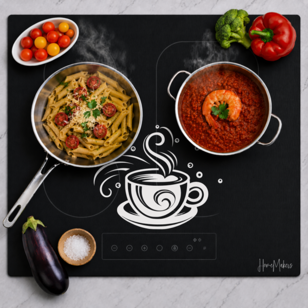 Mata Ochronna na Płytę Indukcyjną z Funkcją Gotowania - Czarna Transparentna Kawa